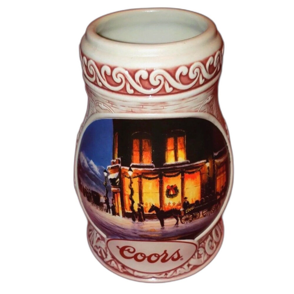 COORS BREWING Golden Celebration Vintage Collectible Beer Stein Christmas 1998